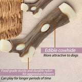 Dog Bones Chew Toys For Aggressive Chewers Real Beef Flavor Indestructible Dog Teething Chew Toys For Large Medium Small Puppies Breed Tough Pet Toy 2