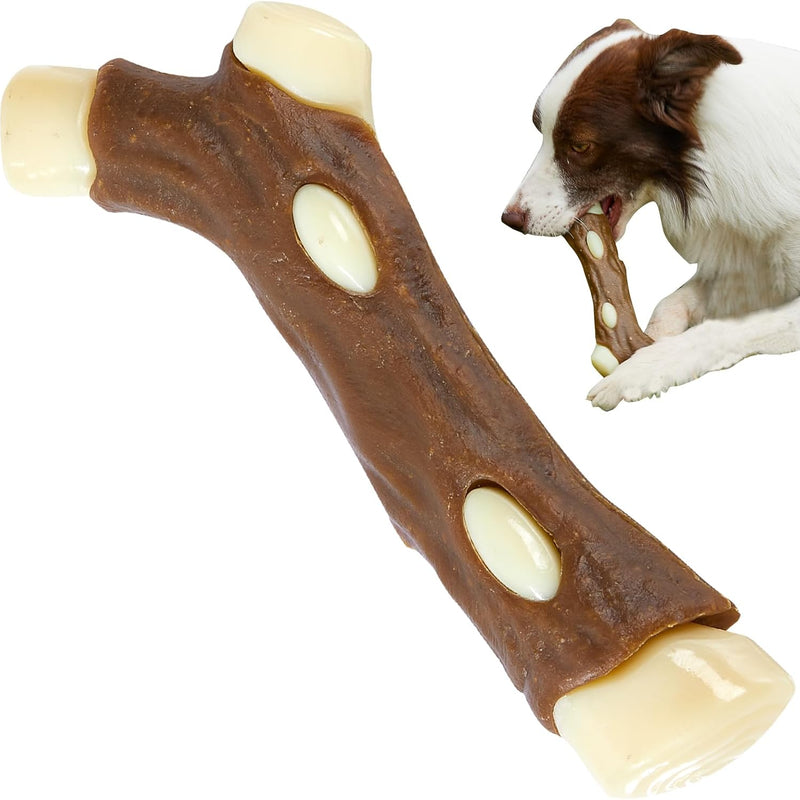 Dog Bones Chew Toys For Aggressive Chewers Real Beef Flavor Indestructible Dog Teething Chew Toys For Large Medium Small Puppies Breed Tough Pet Toy